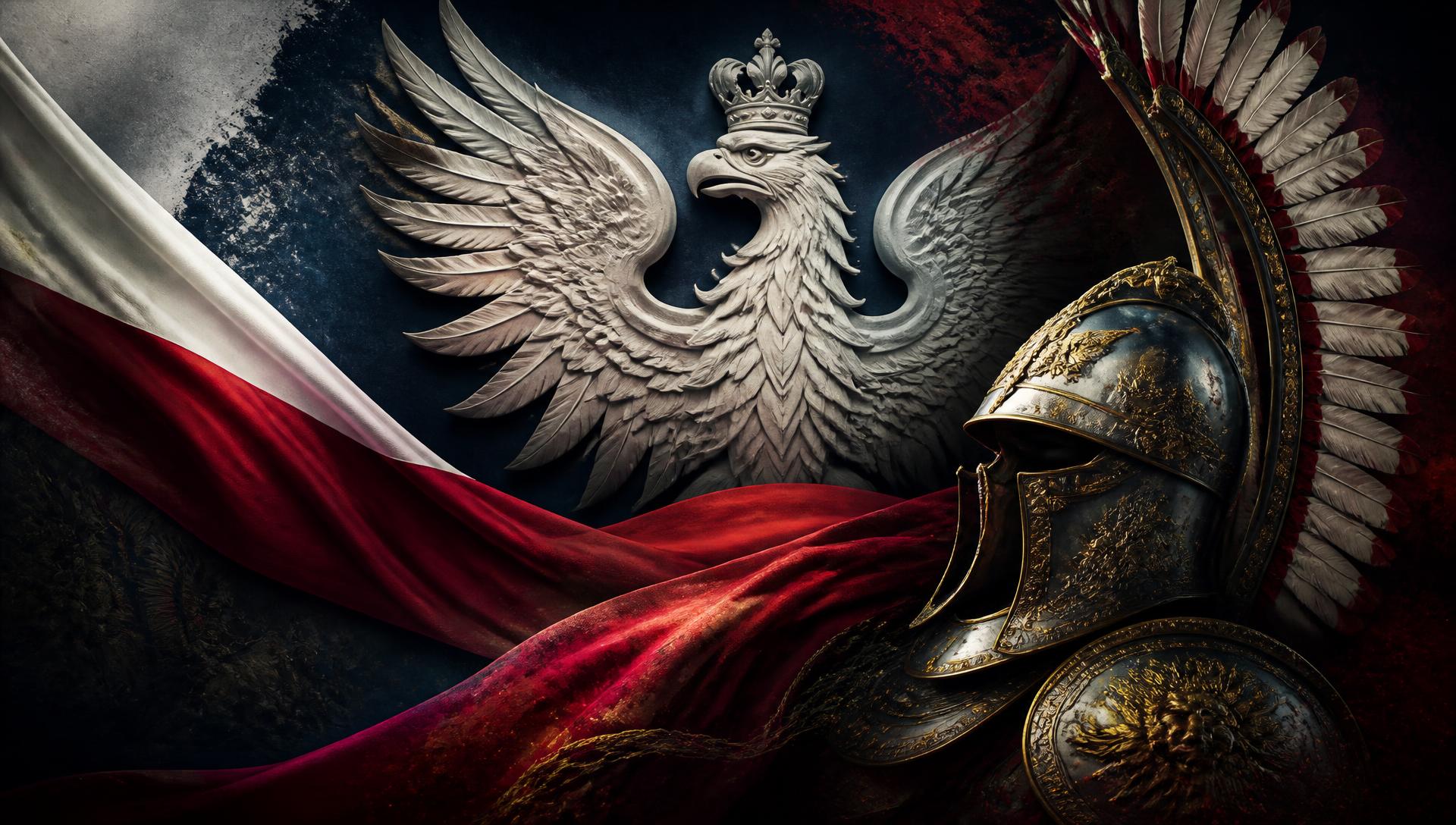 Orzeł biały, barwy narodowe i zbroja husarska